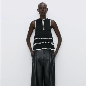 Zara Knit Ruffled Top